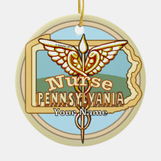 Pennsylvania Verpleegster Caduceus Keramisch Ornament