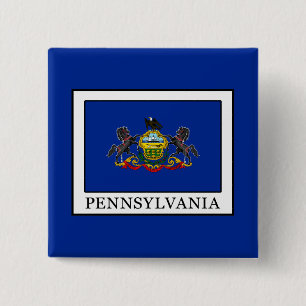 Pennsylvania Vierkante Button 5,1 Cm