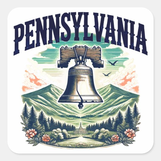 Pennsylvania Vierkante Sticker (Voorkant)