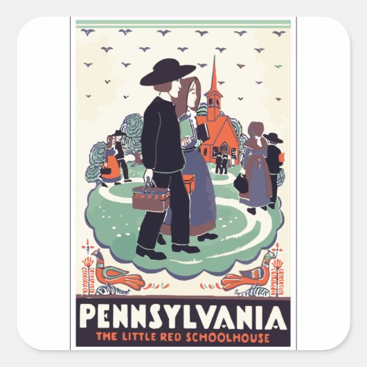PENNSYLVANIA VIERKANTE STICKER (Voorkant)