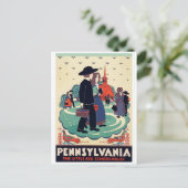 Pennsylvania vintage briefkaart USA (Staand voorkant)