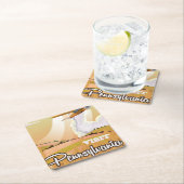 Pennsylvania vintage-poster kartonnen onderzetters (Insitu)