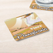 Pennsylvania vintage-poster kartonnen onderzetters (Schuin)