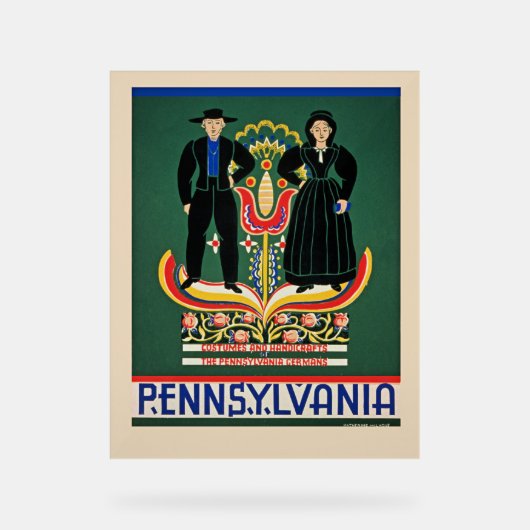 Pennsylvania, vintage reisposter, acryl bord (Voorkant)