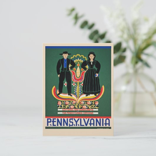 Pennsylvania, vintage reisposter, briefkaart (Staand voorkant)