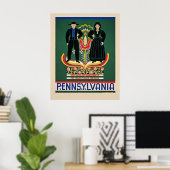Pennsylvania, vintage reisposter, poster (Thuiskantoor)