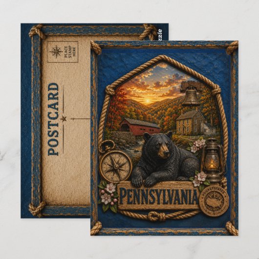 Pennsylvania Vintage Reizen Briefkaart (Voorkant / Achterkant)
