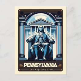 Pennsylvania | Vintage van patriottische spirit Briefkaart