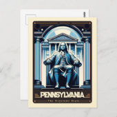 Pennsylvania | Vintage van patriottische spirit Briefkaart (Voorkant / Achterkant)