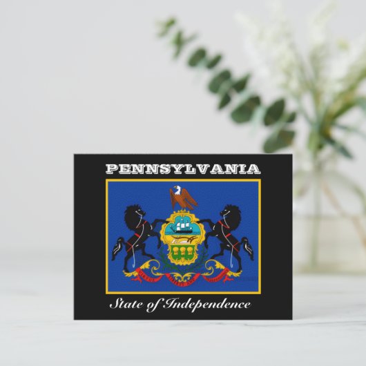 Pennsylvania vlag briefkaart (Staand voorkant)