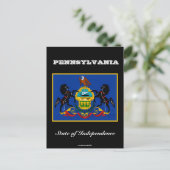Pennsylvania vlag en slogan briefkaart (Staand voorkant)