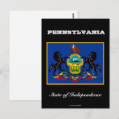 Pennsylvania vlag en slogan briefkaart (Voorkant / Achterkant)