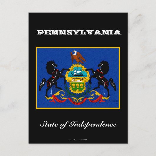 Pennsylvania vlag en slogan briefkaart (Voorkant)