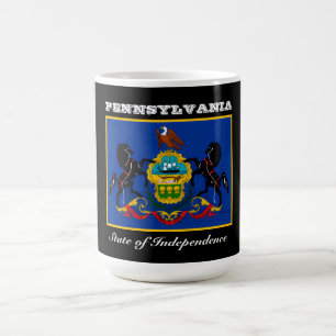 Pennsylvania vlag en slogan koffiemok