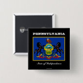 Pennsylvania vlag en slogan vierkante button 5,1 cm (Voorkant /achterkant)