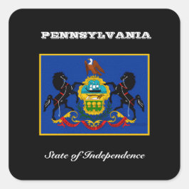 Pennsylvania vlag en slogan vierkante sticker