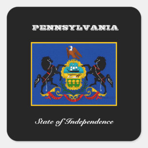 Pennsylvania vlag en slogan vierkante sticker