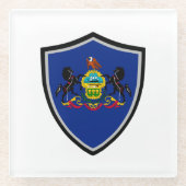Pennsylvania vlag glazen onderzetter (Voorkant)