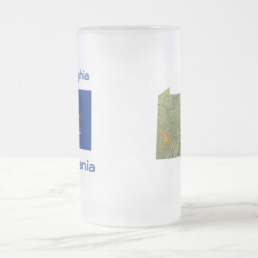 Pennsylvania Vlag Kaart Stad Mok (Center)