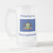 Pennsylvania Vlag Kaart Stad Mok (Links)