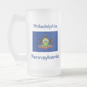 Pennsylvania Vlag Kaart Stad Mok