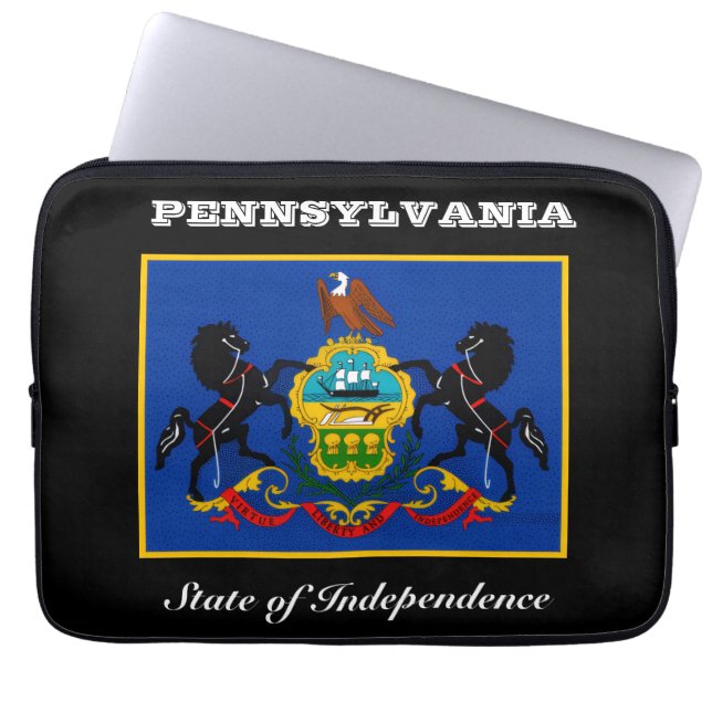 Pennsylvania Vlag Laptop Sleeve (Voorkant)