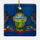 Pennsylvania-vlag met distressed-effect keramisch ornament (Voorkant)