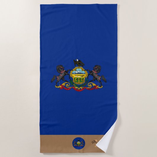 Pennsylvania vlag & monogram / strandlaken (Voorkant)
