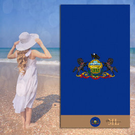 Pennsylvania vlag & monogram / strandlaken