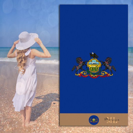 Pennsylvania vlag & monogram / strandlaken