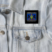 Pennsylvania vlag vierkante button 5,1 cm (In situ)
