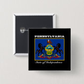 Pennsylvania vlag vierkante button 5,1 cm (Voorkant /achterkant)