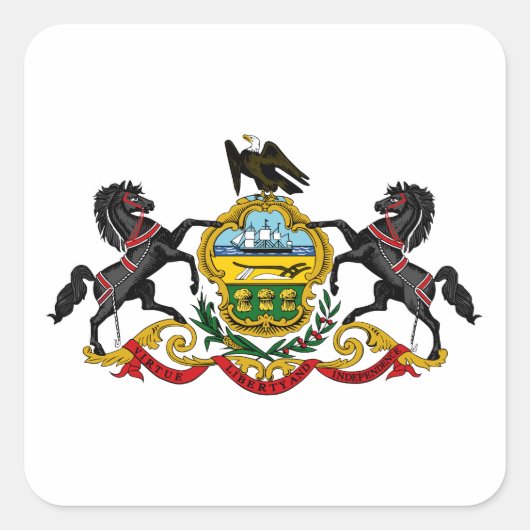Pennsylvania-vlag Vierkante Sticker (Voorkant)
