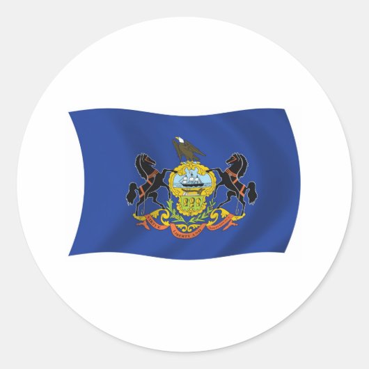 Pennsylvania Vlagsticker Ronde Sticker (Voorkant)