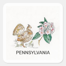 Pennsylvania vogelbloem vierkante sticker