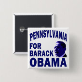 Pennsylvania voor Barack Obama T-Shirt Vierkante Button 5,1 Cm (Voorkant /achterkant)