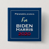 Pennsylvania voor BIDEN HARRIS 2020 Square Vierkante Button 5,1 Cm (Voorkant)