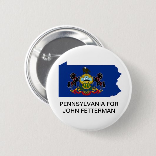 PENNSYLVANIA voor JOHN FETTERMAN SENATE Button (Voorkant /achterkant)