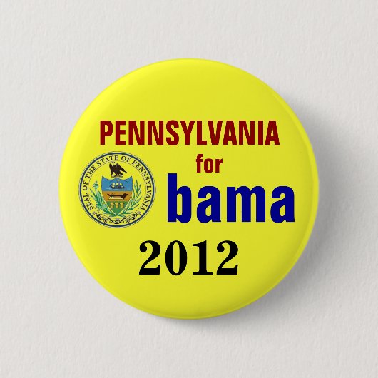 Pennsylvania voor Obama 2012 Ronde Button 5,7 Cm (Voorkant)