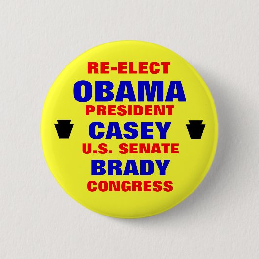 Pennsylvania voor Obama Casey Brady Ronde Button 5,7 Cm (Voorkant)