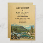 Pennsylvania Wedding Invitation  Natuur Kaart (Voorkant / Achterkant)