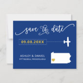 Pennsylvania Wedding Save the Date Kaart, Kaart Magnetische Uitnodiging (Voorkant)