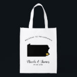 Pennsylvania Wedding Welcome Bag, Gold Heart Boodschappentas<br><div class="desc">Vul deze welkomsttas met favoriete godies voor je gasten als ze in Pennsylvania aankomen!</div>