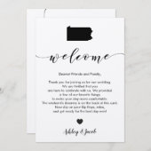 Pennsylvania Wedding Welcome Letter & Itinerary Programmakaart (Voorkant / Achterkant)