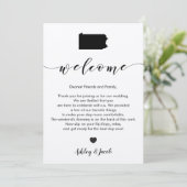 Pennsylvania Wedding Welcome Letter & Itinerary Programmakaart (Staand voorkant)