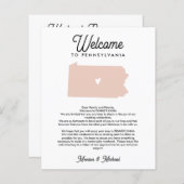 PENNSYLVANIA Welkomstbrief & reisroute OM HET EVEN (Voorkant / Achterkant)