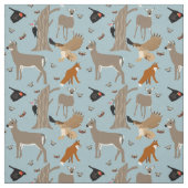 Pennsylvania Wildlife Deer, Fox, Birds Patterned Stof (Swatch)