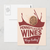 Pennsylvania Wines Keystone State Post Card Briefkaart (Voorkant / Achterkant)