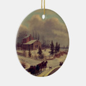 Pennsylvania Winter Scene van Birch: Keramisch Ornament (Rechts)