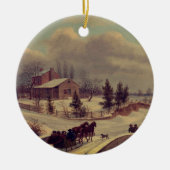 Pennsylvania Winter Scene van Birch: Keramisch Ornament (Voorkant)